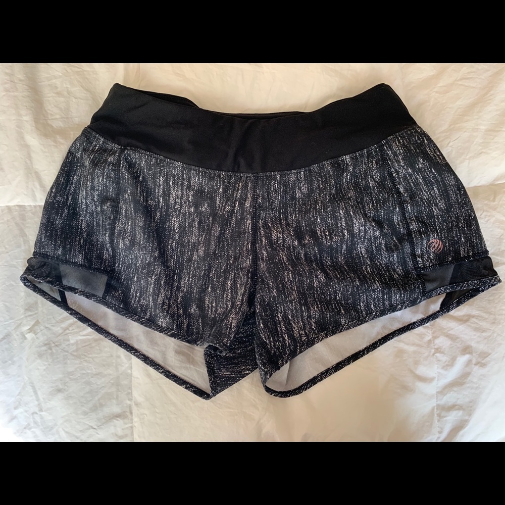Black Patterned Athletic Shorts MPG
